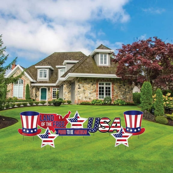 Patriotic Yard Decor Set, Patriotic Outdoor Decoration 8 Pieces (19311)