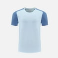 thumbnail image 2 of SROBPTY Haut d'Été pour Homme, Chemises à Manches Courtes pour Hommes, Haut à Manches Courtes Élastique Uni à Col Rond pour Homme Bleu, TG, 2 of 5
