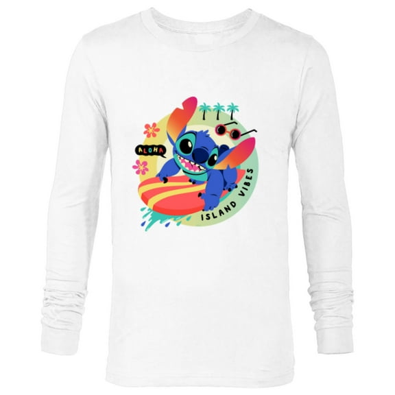 Disney Lilo & Stitch Aloha Island Vibes - Long Sleeve T-Shirt for Men - Customized-White