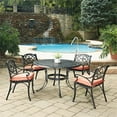 thumbnail image 4 of Bowery Hill Traditional Black Aluminum Outdoor Chair Pair, 4 of 6