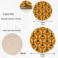 thumbnail image 3 of GZHJMY 2 Pcs Cotton Hand Drawn Fox Floral Woven Pot Holder Trivets Set,Round Coasters Placemat for Cooking Baking Hot Dish Pan Pot Bowl Teapot(7&9 Inches), 3 of 5