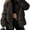 brown, variant on Women Faux Shearling Moto Jacket, Contrast Leather Stripe Zip Up Lapel Oversized Winter Teddy Coat