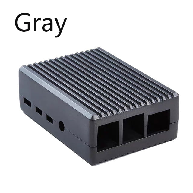YIUS Silver Aluminum Alloy Case High Hardness Multi‑Holes Radiator Cooling Shell for Raspberry Pi 4B Silver