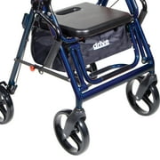 drive Duet 4 Wheel Rollator / Transport Chair 300 lbs Aluminum 31.5 to 37 inch Handle Height