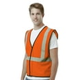 thumbnail image 3 of Kishigo Hi Vis Hook-and-Loop Mesh Safety Vest, High Visibility Construction Vest for Men, Orange S Pack 2, 3 of 6