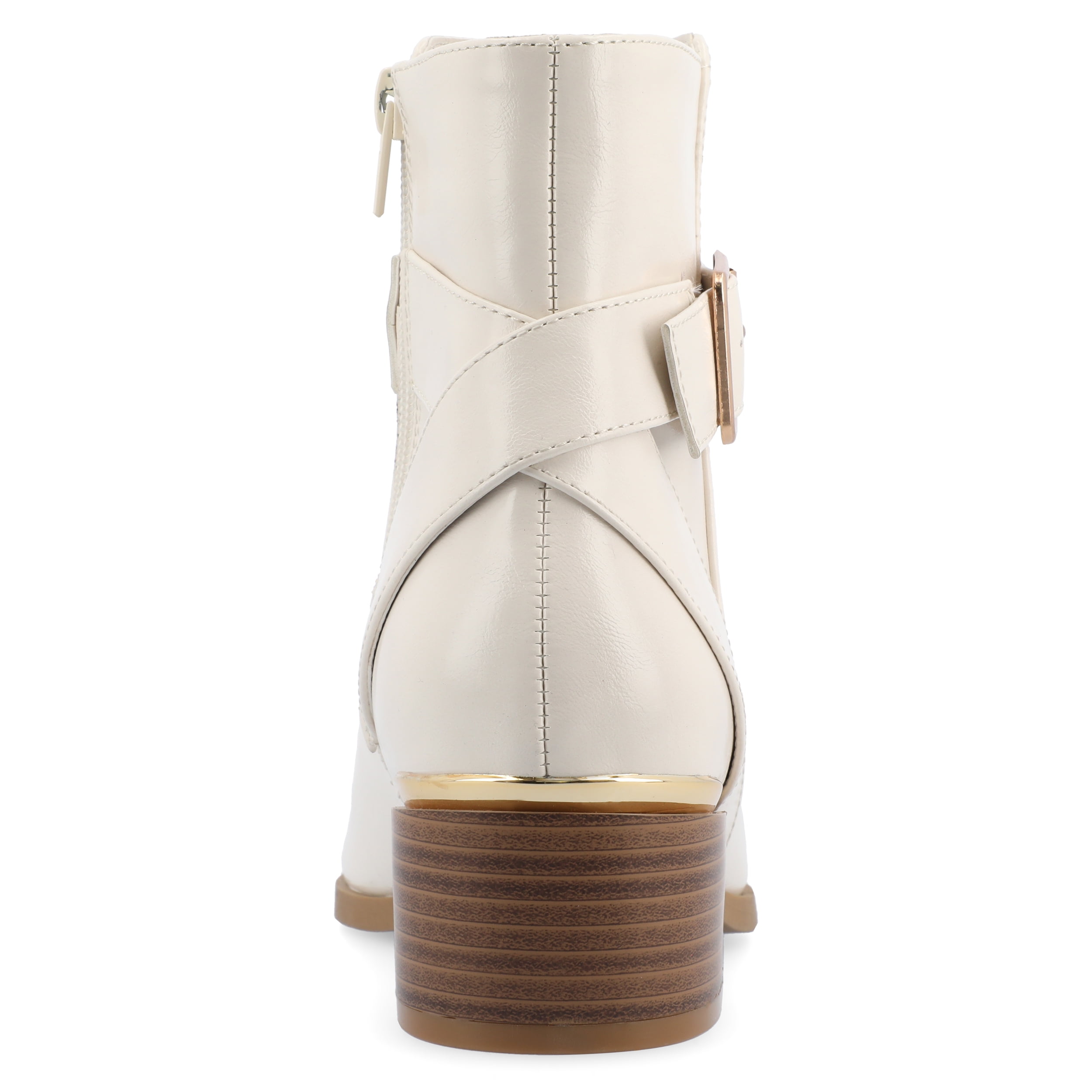 Journee Womens Elley Stacked Block Heel Square Toe Booties