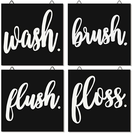 4 Pieces Farmhouse Bathroom Wall Decor Wash Brush Floss Flush Sign with 3D Words Rustic Hanging Wooden Bathroom Sign Funny Wall Art Vintage Wooden Decorations for Restroom Bathroom (Elegant Colors) | Walmart Canada 4 Pieces Farmhouse Bathroom Wall Decor Wash Brush Floss Flush Sign with 3D Words Rustic Hanging Wooden Bathroom Sign Funny Wall Art Vintage Wooden Decorations for Restroom Bathroom (Elegant Colors) | Walmart Canada