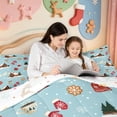 thumbnail image 4 of Manfei Christmas Happy Holiday Full Size Comforter Sets,Cartoon Snowman Bedding Comforter Set,Xmas Reversible,3-Piece,1 Comforter and 2 Pillowcases, 4 of 7