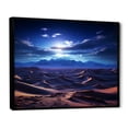 thumbnail image 2 of Designart "Nocturnal Beauty Blue Desert Dunes at Sunset" Astronomy & Space Framed Wall Art - Modern Blue Space Landscapes Hallway Framed Wall Art Decor, 2 of 6