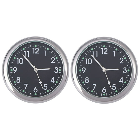 OUNONA 2-Pack Analog Car Dashboard Clocks with Adhesive, Vehicle Mounted for Clear Viewing and Precise Timekeeping