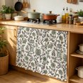 thumbnail image 2 of Sage Green Leaf Cabinet Curtains 35"W x 35"L,Dustproof Sink Skirt Curtain for Kitchen Bathroom,Vintage Farmhouse Boho Pastoral Tribal Adhesive Desk Skirt Privacy Short Curtains for Closet Vanity, 2 of 8