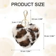 thumbnail image 2 of Uxcell Pom Pom Keychain, 10 cm Soft Cute Fluffy Heart Key Ring, Leopard White, 2 of 7