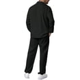thumbnail image 4 of Mens 2 Piece Outfits Casual Summer Beach Textured Button Down Long Sleeve Shirt and Loose Pants Set, 4 of 4