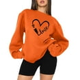 thumbnail image 1 of Qertyioot Chemise Cœur d'Amour Pull de la Saint-Valentin, Femmes Manches Longues Col Rond Hauts Blouse Ample Imprimé Graphique Sueur, 1 of 6