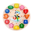 thumbnail image 1 of BINGLI Clearance! Wooden Shape Color Sorting Clock – Teaching Time Number Puzzle Stacking Sorter Jigsaw Early Learning Educational Toy Gift for 1 2 3 Year Old Kids, 1 of 4