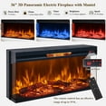 thumbnail image 5 of T4TREAM Farmhouse 70" Fireplace Electric TV Stand for TVs up to 80", Highboy Media Console with 36" 3-Sided Glass Fireplace & LED Lights, Entertainment Center for Bedroom/Living Room, Gray, 5 of 7