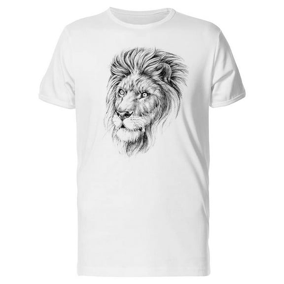 Amazing Vintage Lion, Sketch T-Shirt Men -Image by Shutterstock, Male XX-Large