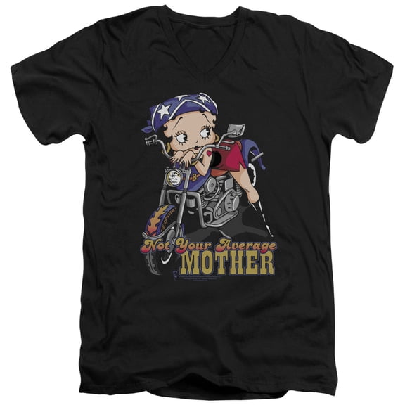 Betty Boop Not Your Average Mother S/S Adult V-Neck T-Shirt Black