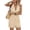 Yellow, variant on Womens V Neck Sleeveless Striped Short Jumpsuit Crisscross Wrap Summer Romper