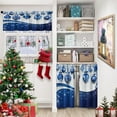 thumbnail image 3 of Kitchen Curtains Blue Silver Christmas Ball Snow Flake Valances and Window Curtains 3 Pcs Set Snowflake Crystal Ribbon Xmas Winter Short Tier Curtain for Room Treatment Small Kitchen Window Decor, 3 of 6