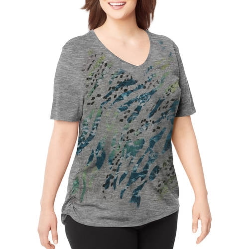 Just My Size - by Hanes Women's Plus-Size Short-Sleeve V-Neck Graphic T ...