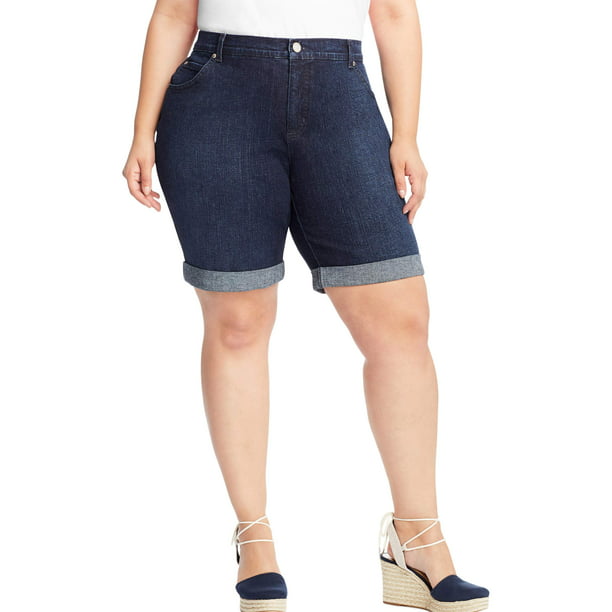 Just My Size Women's Plus-Size Cuffed Boyfriend Shorts - Walmart.com