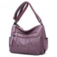 thumbnail image 1 of Bolso bandolera informal de color liso para mujer, bolso sencillo para madre de mediana edad, gran capacidad, 1 of 6