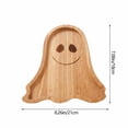 thumbnail image 3 of WWC Halloween Ghost Serving Tray, Halloween Decor Snack Dish Platter for Candy Fruit, Gothic Wooden Table Plate for Spooky Party Decor, 3 of 9