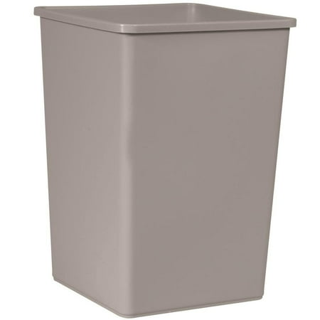 Rubbermaid Commercial Untouchable Waste Container Square Plastic 35gal Gray 3958GRA