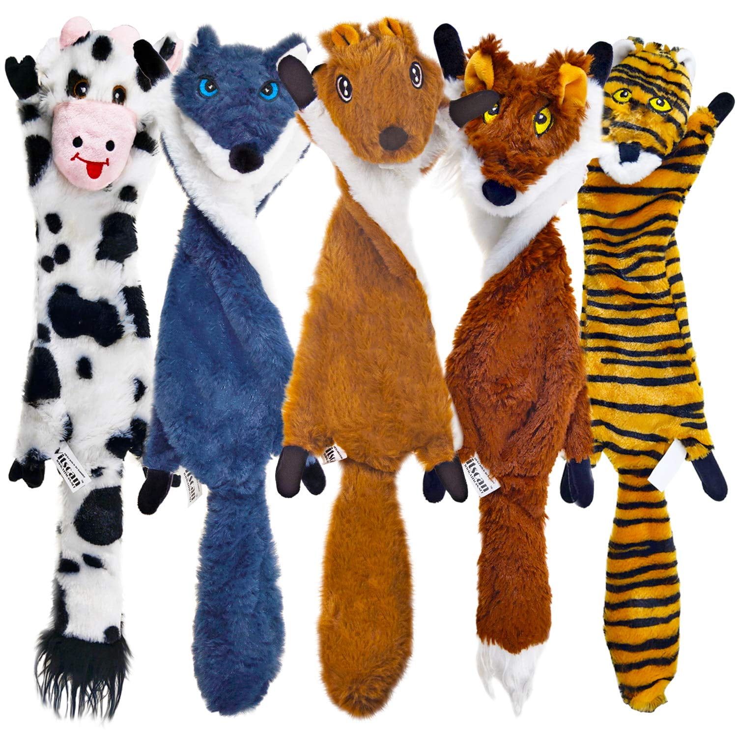 SHARLOVY Dog Squeaky Toys 5 Pack Pet Toys Crinkle Dog Toy No