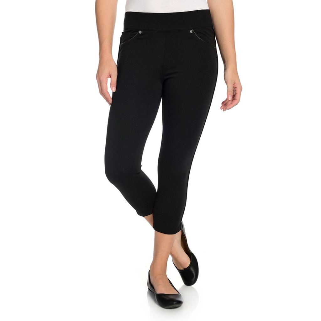 Nygard Slims Ponte Knit 3Pocket Piping Detailed Skinny Leg Capris