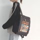 thumbnail image 5 of Mochila de lona con estampado de dibujos animados para mujer, moderna, sencilla, informal, versátil, estilo universitario, para estudiantes y ordenador, 5 of 5