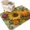Tangerine, Crimson, variant on Hallway Runner Rug 2'x6', Sunflower Oil Painting Kitchen Runner Rugs Non-Slip Carpet Mats, Farmhouse Thanksgiving Fall Botanical Bedside Rugs Runners Washable Floor Carpet for Bathroom Laundry Room