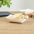 thumbnail image 4 of Restaurantware-Bio Tek 4 Ounce Paper Boats, 50 Disposable #25 Food Trays - PE Lining, Durable, White Paper Food Baskets, For Concession Stands, Picnics, or Fairs, Stackable, 4 of 11