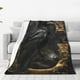 thumbnail image 1 of Balery Gothic Raven Portrait Manta de Felpa Suave y Acogedora – Cobija de Franela Aterciopelada para Cama, Lavable y Cálida para Sofá, Mascotas, Transpirable-60"x50", 1 of 7