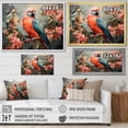 thumbnail image 4 of Designart "Parrot Harmony Pink and Green Florals I" Animals Framed Wall Art Decor - Modern Pink Parrot Living Room Framed Canvas Art, 4 of 6