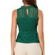 thumbnail image 3 of INSPIRAR CHIC Top sin mangas de encaje floral con cuello de volantes y abertura en la espalda XL Verde, 3 of 7