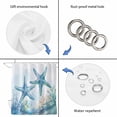 thumbnail image 5 of Teal Blue Coastal Coral Bathroom Shower Curtains with 12 Hooks Polyester Waterproof Shower Curtain for Stalls and Bathtubs Summer Ocean Watercolor Starfish Decorative Bathroom Curtain 54x78 Inches, 5 of 8