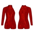 thumbnail image 3 of iiniim Girls Shiny Sequins Oblique Shoulder Gymnastics Leotard Shorts Biketard Bodysuit Jumpsuit Size 6-16 A Red 10, 3 of 7