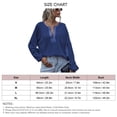 thumbnail image 4 of Blusa de manga larga para mujer, holgada, informal, elegante, camisa de color puro, jersey con bolsillo para el trabajo diario, azul marino L, 4 of 4