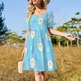 thumbnail image 3 of Small World Numbers Blue Sleeveless Dress Women's summer dress Women's summer suit dress summer, 3 of 7