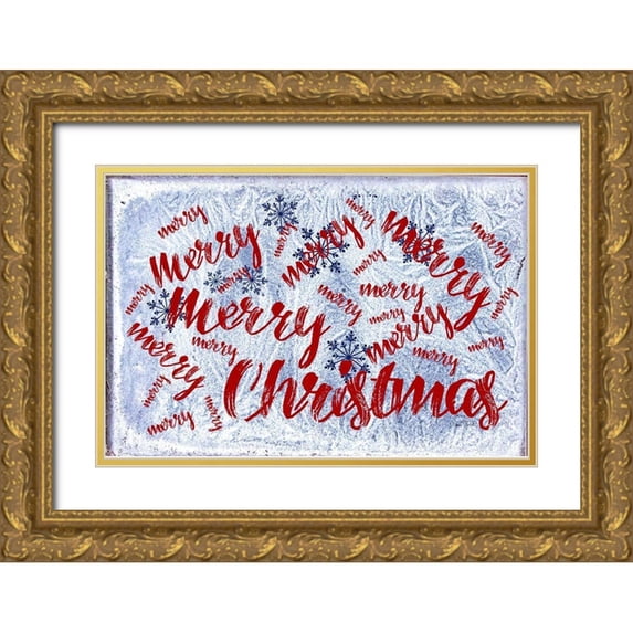 Murdock, Ramona 24x17 Gold Ornate Wood Framed with Double Matting Museum Art Print Titled - Merry Merry Christmas