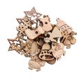 thumbnail image 3 of NUOLUX 100Pcs Christmas Wooden Slices Vintage Cartoon Hanging Pendant Christmas Ornaments Mini Wooden Chips, 3 of 6