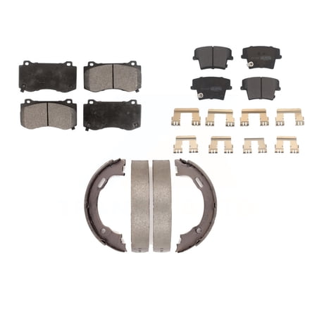 Transit Auto - Front Rear Ceramic Brake Pads And Parking Shoes Kit For