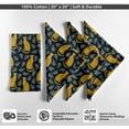 thumbnail image 4 of Vargottam Cheetah & Monstera Print Design Cotton Canvas Napkin - Set of 12, 20-Inch Elegant Blue Cloth Napkin, Perfect for Harvest Dinner, Thanksgiving, Farmhouse - Machine Washable, 4 of 7