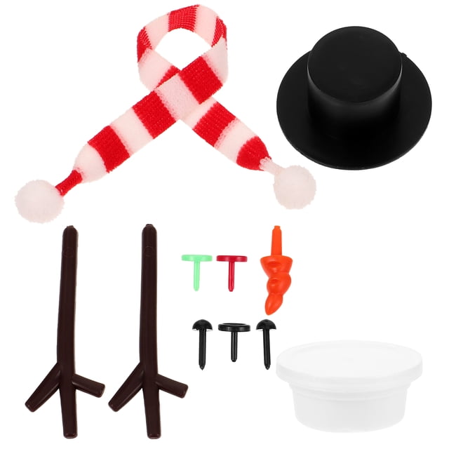 1 Kit para hacer un mini muñeco de nieve de arcilla, kit de manualidades navideñas para hacer muñecos de nieve.