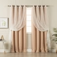 thumbnail image 2 of Aurora Home  Mix and Match Blackout Tulle Lace Sheer 4 Piece Curtain Panel Set Coral 52 x 63 63 Inches, 2 of 5