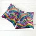 thumbnail image 4 of Ambesonne Nautical Throw Pillow Cover Pack of 2, Psychedelic Rainbow Colors, 2 Pcs-36"x16", Multicolor, 4 of 5