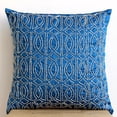 thumbnail image 2 of Cojines decorativos en azul rey, funda de almohada geométrica con diseño enrejado, 35 x 35 cm (14 x 14 pulgadas), funda de almohada cuadrada de seda, geométrica, moderna - Azul rey geométrico, 2 of 6