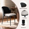 thumbnail image 6 of Hawsaiy Faux Leather Dining Chairs Set of 4, Modern Curved Back Upholstered Kitchen Side Chairs with Metal Legs, Black, 6 of 10